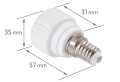 Adapter do żarówek LED - przejściówka z gniazda E14 na gniazdo GU10 