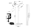 Lampa podłogowa stojąca LED STL034 - Biała - 1xE27