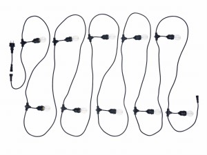 Zestaw: Girlanda ogrodowa 10m 10xE27 + 10x Żarówka LED E27 1.3W filament