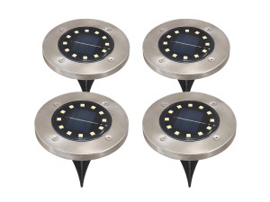 Lampa ogrodowa wbijana Solarna LED 12xSMD - 4 szt. - Satyna - Biały zimny (5500K)