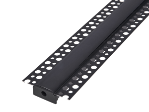 Zestaw: Profil aluminiowy do płyt GK do taśm LED 20mm - Czarny - 2m