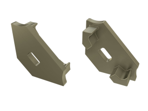 Zaślepka do profilu C z kloszem Basic z otworem - Inox