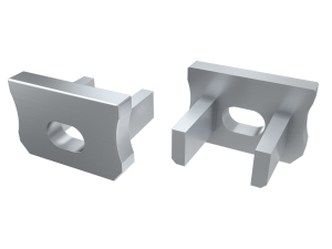 Zaślepka do profilu X z kloszem Basic z otworem – Srebrna