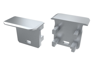 Zaślepka do profilu G z kloszem Basic z otworem - Srebrna