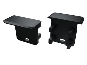 Zaślepka do profilu G z kloszem Basic z otworem - Czarna