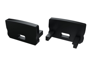 Zaślepka do profilu D z kloszem High z otworem - Czarna