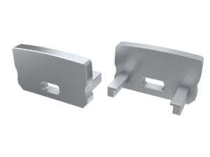 Zaślepka do profilu D z kloszem High z otworem - Srebrna