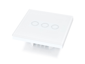 Włącznik ścienny światła dotykowy szklany Bianka potrójny - Biały