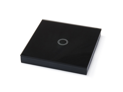 Włącznik ścienny światła dotykowy szklany Bianka pojedynczy - Czarny – schodowy dodatkowy (WS-Bianka-15)