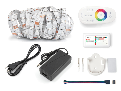 Zestaw taśma LED 12V | 5050 | 150LED | 5m | IP20 | RGB + sterownik RF-RGB-004 + zasilacz 36W