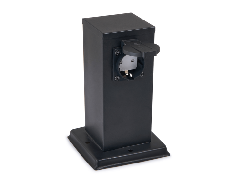 Słupek Ogrodowy 230V Ontario 20cm 2 Gniazda - Czarny