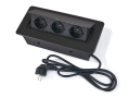 Rozdzielacz biurkowy wpuszczany w blat, listwa zasilająca z 3x gniazdo zasilające 230V Multibox 1 -Czarny
