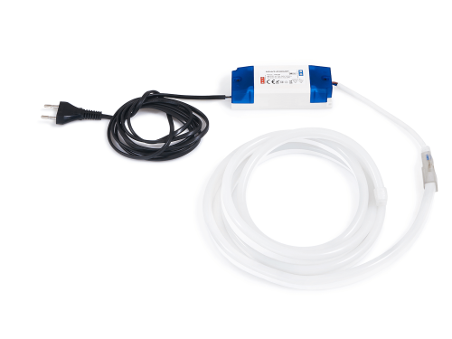 Zestaw taśma LED 24V | 2835 | 120LED  | 2m | IP67 | NEON | CZERWONY + zasilacz 24V 24W + wtyczka z przewodem zasilającym 1.9m