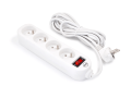 Przedłużacz listwowy 3m - 4 x gniazdo zasilające 230V - Biały