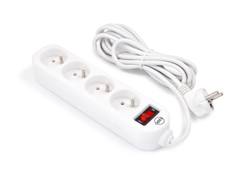 Przedłużacz listwowy 3m - 4 x gniazdo zasilające 230V - Biały
