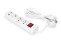 Przedłużacz listwowy 3m - 3 x gniazdo zasilające 230V + 2 x USB - Biały