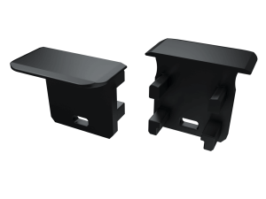 Zaślepka do profilu W z kloszem Basic z otworem - Czarna