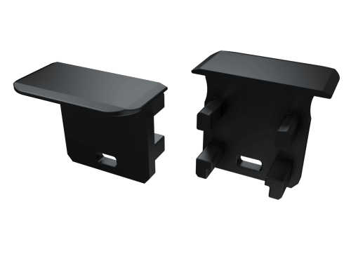 Zaślepka do profilu W z kloszem Basic z otworem - Czarna