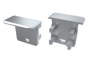 Zaślepka do profilu W z kloszem Basic z otworem - Srebrna