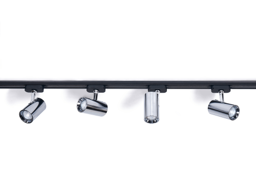 Zestaw Steka Ductus Chrom lampa szynowa LED GU10 x4 + szynoprzewód 2m - Czarny