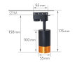 Zestaw Steka Klemens lampa szynowa LED GU10 x4 + szynoprzewód 2m - Czarny