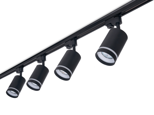 Zestaw Steka Ring lampa szynowa LED GU10 x4 + szynoprzewód 2m - Czarny