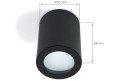 Oprawa halogenowa natynkowa stała z aluminium IP54 LED Aqua Alto - Czarny