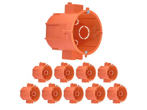 Zestaw: Puszka podtynkowa łączeniowa fi:60 - głęboka puszka instalacyjna z wkrętami - 10szt