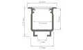 Profil aluminiowy W do taśm LED - Czarny - 2m