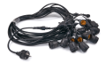 Zestaw: Girlanda ogrodowa 15m 15xE27 + 15x Żarówka LED E27 6W filament