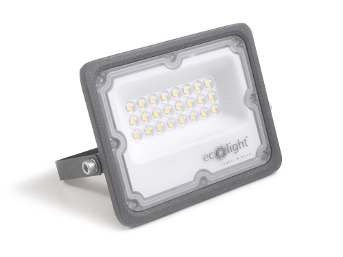 Naświetlacz - halogen LED 20W - Szary - Biały zimny (6500K) - 3 lata gwarancji