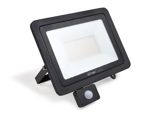 Naświetlacz - halogen z czujnikiem ruchu LED 100W - Drago Czarny - Biały neutralny (4000K) - 3 lata gwarancji