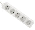 Przedłużacz listwowy 1.5m - 5 x gniazdo zasilające 230V - Biały