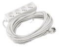 Przedłużacz listwowy 10m - 4 x gniazdo zasilające 230V - Biały