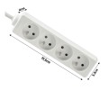 Przedłużacz listwowy 10m - 4 x gniazdo zasilające 230V - Biały