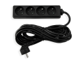 Przedłużacz listwowy 5m - 4 x gniazdo zasilające 230V - Czarny