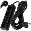 Przedłużacz listwowy 5m - 4 x gniazdo zasilające 230V - Czarny