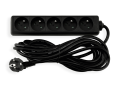Przedłużacz listwowy 5m - 5 x gniazdo zasilające 230V - Czarny