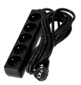 Przedłużacz listwowy 5m - 5 x gniazdo zasilające 230V - Czarny