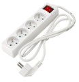 Przedłużacz listwowy z wyłącznikiem 1.5m - 4 x gniazdo zasilające 230V - Biały