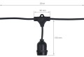 Zestaw: Girlanda ogrodowa 20m 20xE27 + 20x Żarówka LED E27 6W filament