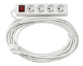 Przedłużacz listwowy z wyłącznikiem 10m - 4 x gniazdo zasilające 230V - Biały