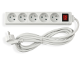 Przedłużacz listwowy z wyłącznikiem 3m - 5 x gniazdo zasilające 230V - Biały 