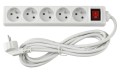 Przedłużacz listwowy z wyłącznikiem 3m - 5 x gniazdo zasilające 230V - Biały 