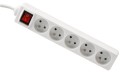Przedłużacz listwowy z wyłącznikiem 3m - 5 x gniazdo zasilające 230V - Biały 