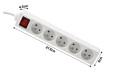 Przedłużacz listwowy z wyłącznikiem 3m - 5 x gniazdo zasilające 230V - Biały 