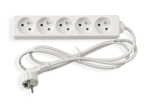 Przedłużacz listwowy 1.5m - 5 x gniazdo zasilające 230V - Biały
