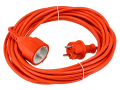 Przedłużacz ogrodowy 10m 2x1mm2 - 1x gniazdo zasilające 230V - Pomarańczowy