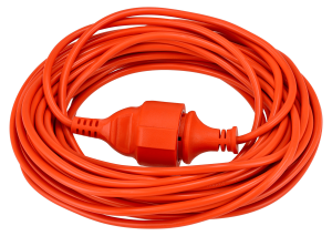Przedłużacz ogrodowy 15m 2x1mm2 - 1x gniazdo zasilające 230V - Pomarańczowy