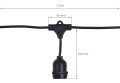 Zestaw: Girlanda ogrodowa 10m 10xE27 + 10x Żarówka LED E27 1.3W filament